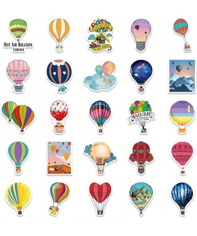 Hot Air Balloon Stickers for Water Bottles 50 Pcs/Pack Waterproof Colorful Vinyl Aesthetic Stickers Decals for Laptop Skatebo...