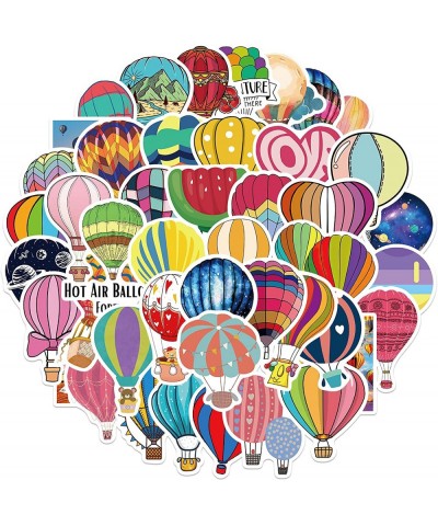 Hot Air Balloon Stickers for Water Bottles 50 Pcs/Pack Waterproof Colorful Vinyl Aesthetic Stickers Decals for Laptop Skatebo...