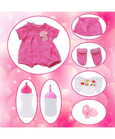 12 Inch Baby Doll with Clothes and Accessories Reborn Alive Baby Doll Feeding and Caring Set with Baby Bottles Diaper Nipple ...