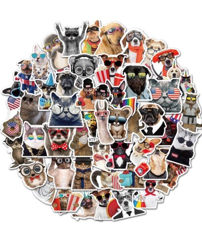 50pcs Animals Wearing Glasses Stickers for Cars Water Bottles Laptop Scrapbooking Computers Phone Case Cute Waterproof Dog & ...