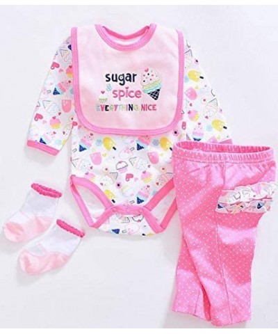 Reborn Dolls Girl Clothes Sugar Pattern Outfit for 20''- 23''Reborn Baby Doll Pink Clothing 4pcs Set $18.31 Doll Accessories