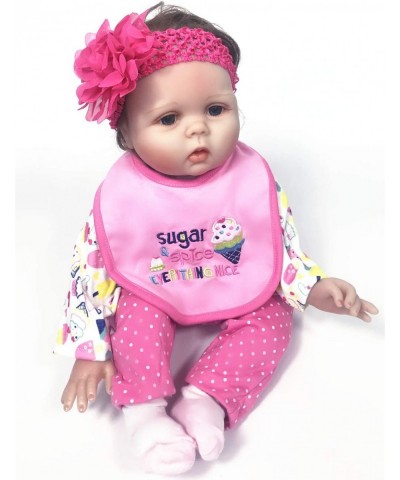 Reborn Dolls Girl Clothes Sugar Pattern Outfit for 20''- 23''Reborn Baby Doll Pink Clothing 4pcs Set $18.31 Doll Accessories