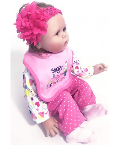 Reborn Dolls Girl Clothes Sugar Pattern Outfit for 20''- 23''Reborn Baby Doll Pink Clothing 4pcs Set $18.31 Doll Accessories