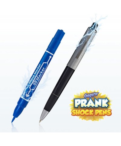 Shock Pen and Marker Prank Set 2-in-1 Funny Pens Gag Gift - Fool Friends and Make Family Laugh with Electric Shocking Practic...