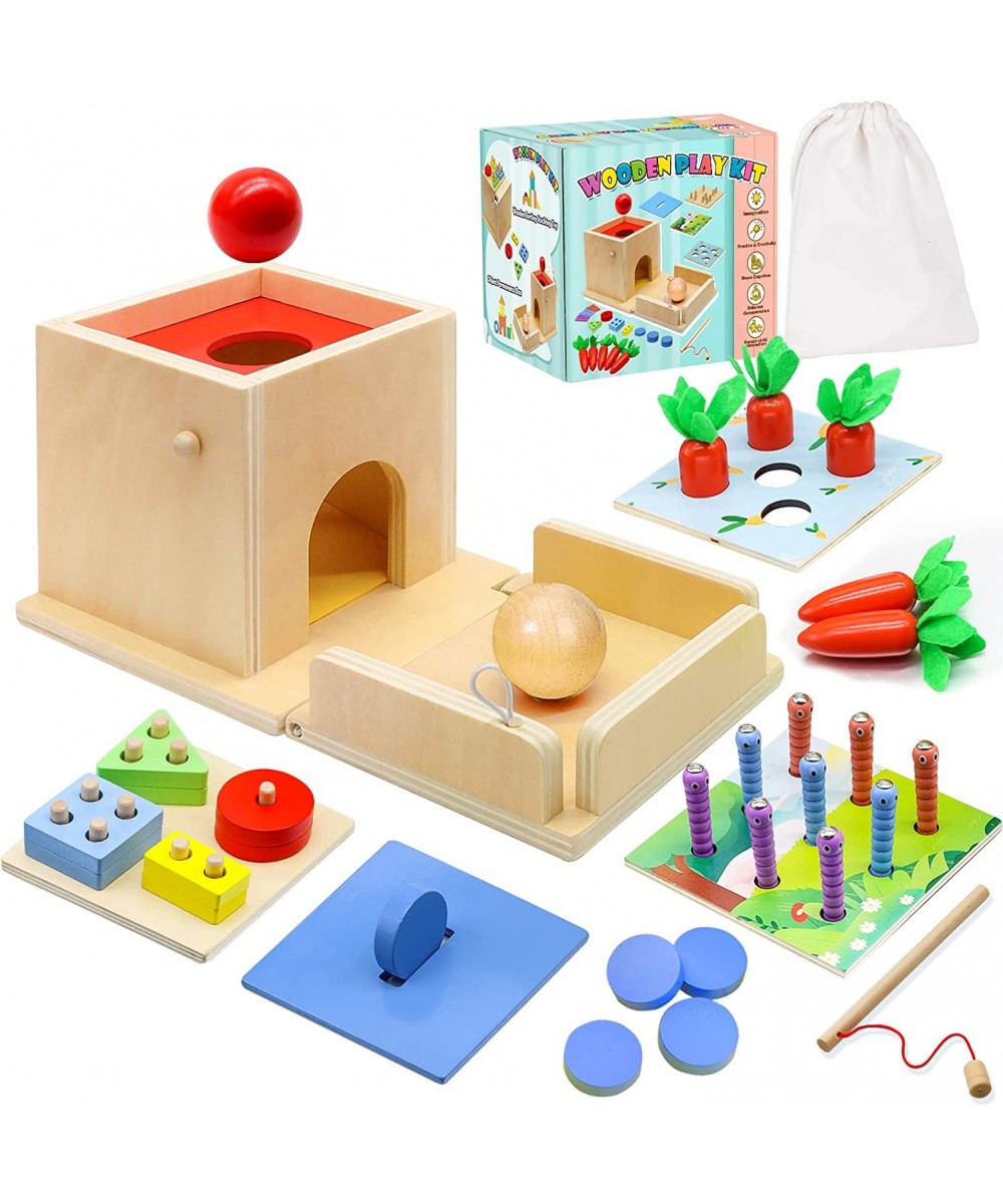 5 in1 Montesori Toys Permanence Christmas Toys Wooden Play Kits Shape Sorter Object Box Coin Box Carrot Harvest Catch Worm fo...