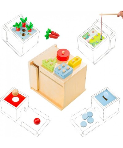 5 in1 Montesori Toys Permanence Christmas Toys Wooden Play Kits Shape Sorter Object Box Coin Box Carrot Harvest Catch Worm fo...