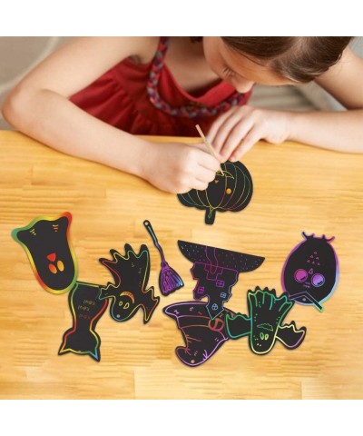 48 PCS Halloween Scratch Paper 16 Styles Scratch Halloween Craft Halloween Scratch Art Halloween Craft Kit for Halloween DIY ...