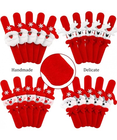 20 Pieces Christmas Slap Bracelets Christmas Snap Bracelet Party Favors Xmas Slap Bands Include Santa Claus Snowman Reindeer ...