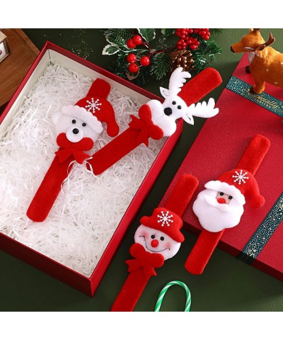 20 Pieces Christmas Slap Bracelets Christmas Snap Bracelet Party Favors Xmas Slap Bands Include Santa Claus Snowman Reindeer ...