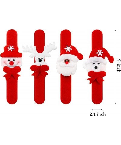 20 Pieces Christmas Slap Bracelets Christmas Snap Bracelet Party Favors Xmas Slap Bands Include Santa Claus Snowman Reindeer ...