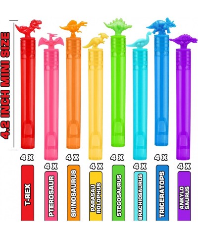 32 Piece Mini Dinosaur Bubble Wand (8 Style) Dino Theme Party Favors Neon?Toy For Kids Child Pinata Suffer Goodie Bags Filler...