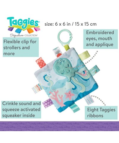 Crinkle Me Toy with Baby Paper & Squeaker 6.5 X 6.5" Sleepy Seas Octopus $19.65 Baby Rattles & Plush Rings