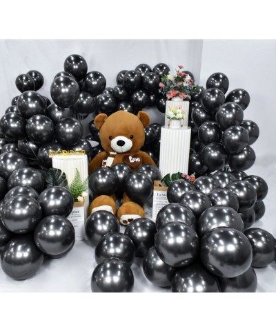 Party Balloons Decorations Make Balloons Last longer 12inch Latex Metallic Black Balloons Chrome Quality Balloons for Wedding...