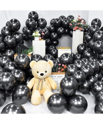 Party Balloons Decorations Make Balloons Last longer 12inch Latex Metallic Black Balloons Chrome Quality Balloons for Wedding...