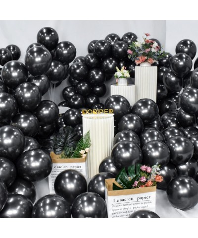 Party Balloons Decorations Make Balloons Last longer 12inch Latex Metallic Black Balloons Chrome Quality Balloons for Wedding...