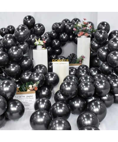 Party Balloons Decorations Make Balloons Last longer 12inch Latex Metallic Black Balloons Chrome Quality Balloons for Wedding...