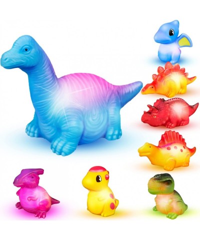 8 Pcs Light Up Bath Toys Baby Bathtub Toys for 3 4 5 Year Old Boy Girls Gifts Rubber Duck Dinosaur Shark for Toddlers Floatin...