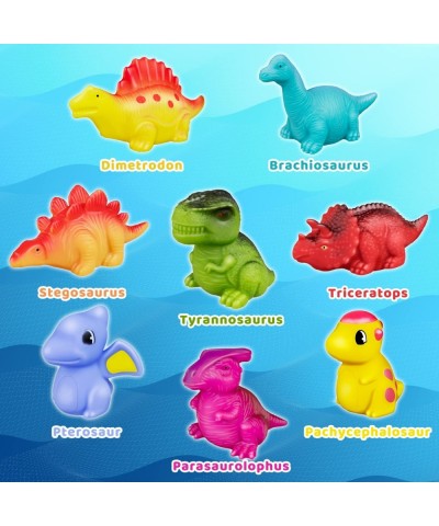 8 Pcs Light Up Bath Toys Baby Bathtub Toys for 3 4 5 Year Old Boy Girls Gifts Rubber Duck Dinosaur Shark for Toddlers Floatin...