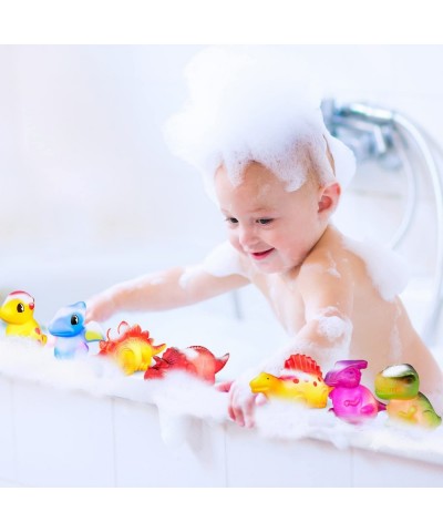 8 Pcs Light Up Bath Toys Baby Bathtub Toys for 3 4 5 Year Old Boy Girls Gifts Rubber Duck Dinosaur Shark for Toddlers Floatin...