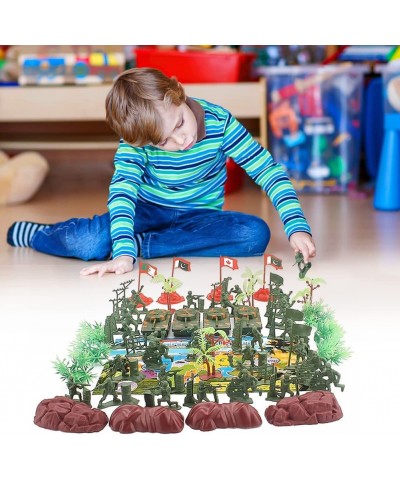 52 Piece Plastic Army Men for Boys Cool Mini Army Action Figures Military Set Military Toy Soldiers Figures with Tanks Planes...