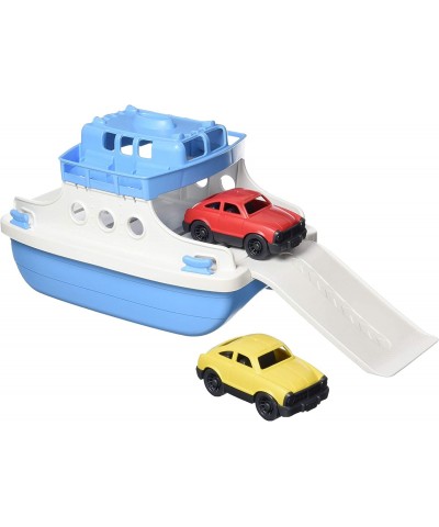 Ferry Boat Blue/White 4C - Pretend Play Motor Skills Kids Bath Toy Floating Vehicle. No BPA phthalates PVC. Dishwasher Safe R...