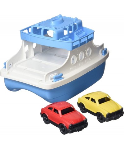 Ferry Boat Blue/White 4C - Pretend Play Motor Skills Kids Bath Toy Floating Vehicle. No BPA phthalates PVC. Dishwasher Safe R...