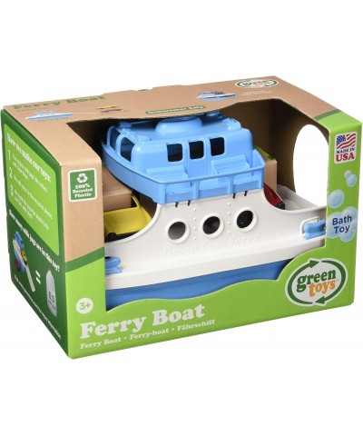 Ferry Boat Blue/White 4C - Pretend Play Motor Skills Kids Bath Toy Floating Vehicle. No BPA phthalates PVC. Dishwasher Safe R...