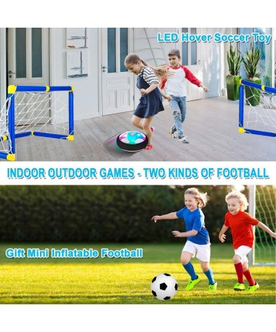 Hover Ball Set with 2 Goals USB Rechargeable with LED Light and Inflatable Soccer Ball Air Floating Soccer with Safe Bumper f...