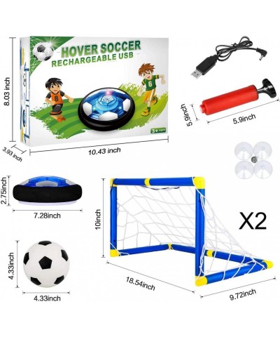 Hover Ball Set with 2 Goals USB Rechargeable with LED Light and Inflatable Soccer Ball Air Floating Soccer with Safe Bumper f...