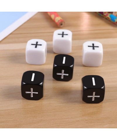 Math Dice Teaching Dice Set Minus Sign Plus Sign Operation Calculation Dice Learning Mathematics Minus Games Toy 6Pcs Black &...