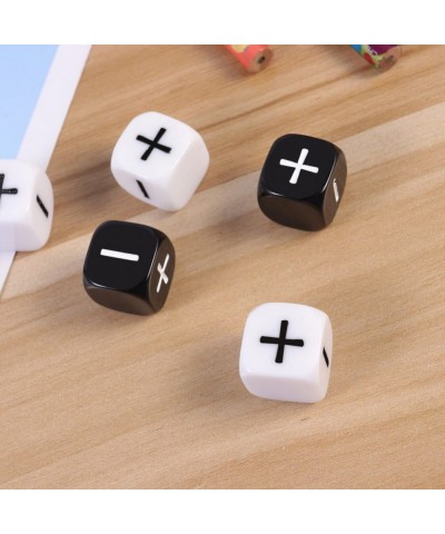 Math Dice Teaching Dice Set Minus Sign Plus Sign Operation Calculation Dice Learning Mathematics Minus Games Toy 6Pcs Black &...