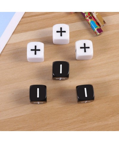 Math Dice Teaching Dice Set Minus Sign Plus Sign Operation Calculation Dice Learning Mathematics Minus Games Toy 6Pcs Black &...