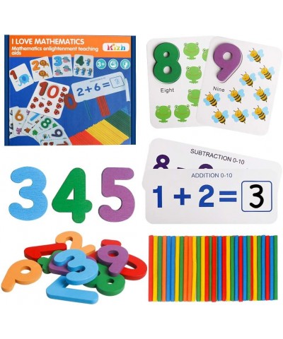 Math Flash Cards Multiplication Flash Cards Wooden Number Matching Puzzle Counting Sticks Basic Addition and Subtraction Lear...