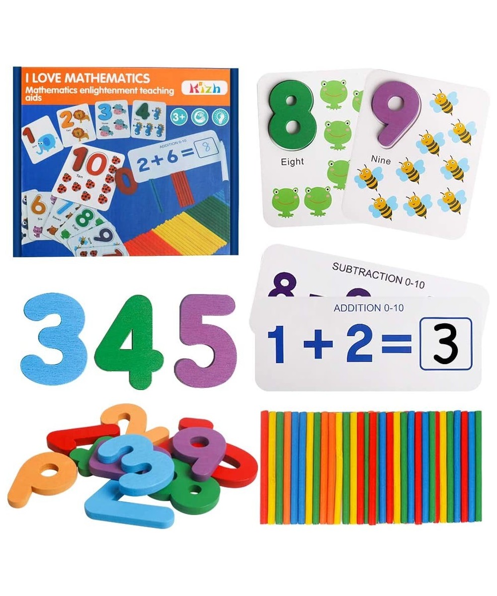 Math Flash Cards Multiplication Flash Cards Wooden Number Matching Puzzle Counting Sticks Basic Addition and Subtraction Lear...