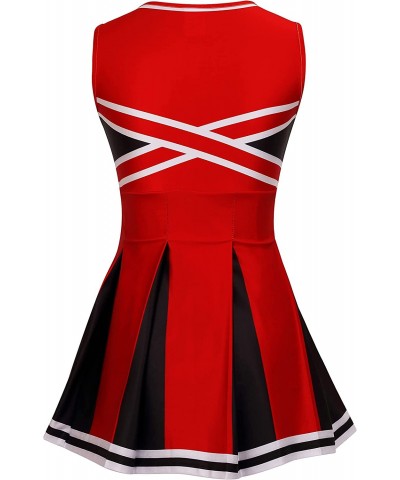 Cheerleader Costume for Girls Cheerleading Uniform Outfit with Poms Fancy Dress Halloween Party Birthday Gift 3-10Y $40.28 Ki...