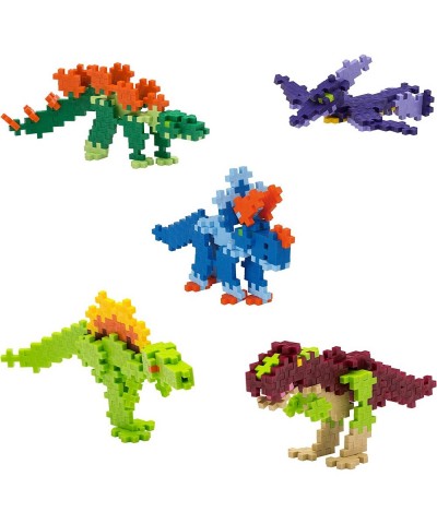 Dinosaur 5 Piece Playset Bundle 70 pc Tubes - Construction Building Stem / Steam Toy Interlocking Mini Puzzle Blocks for Kids...