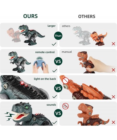 Dinosaur Toys for 3-5 Year Old Boys Take Apart Dinosaur Building Toys Multifunctional Remote Control Dinosaur Toys with Light...