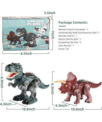 Dinosaur Toys for 3-5 Year Old Boys Take Apart Dinosaur Building Toys Multifunctional Remote Control Dinosaur Toys with Light...