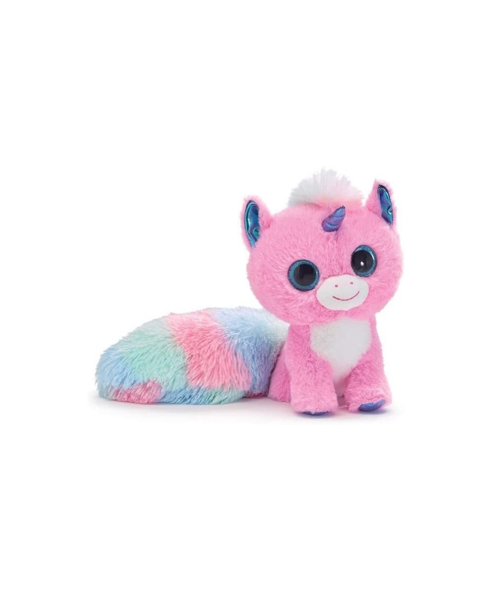 burton + BURTON 9741075 Pink Unicorn with Long Rainbow Fur Tail Plush Toy 15-inch Depth $37.36 Plush Figure Toys