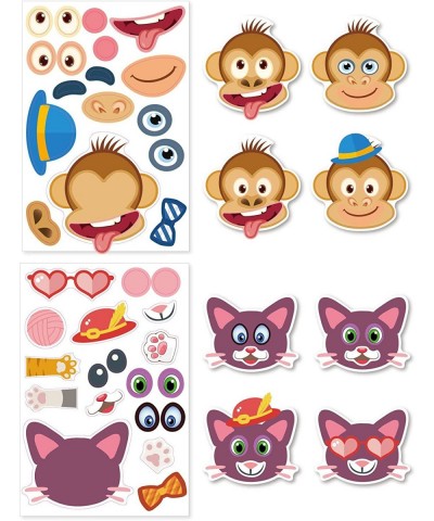 36 PCS Make Your Own Stickers for Kids - Make-a-face Sticker - Make an Animal Face Stickers Make Your Own Stickers Decals for...