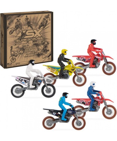 Supercross Authentic 5-Pack of 1:24 Scale Die-Cast Motorcycles with Rider Figure Toy Moto Bike for Kids and Collectors Ages 3...