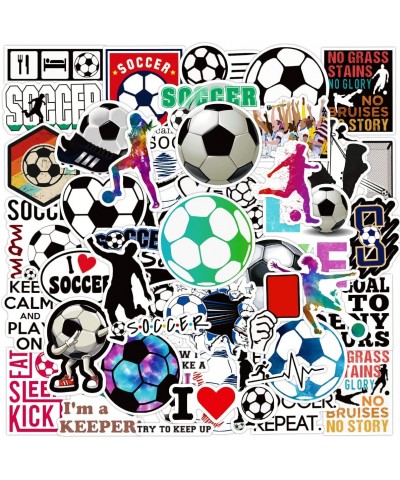 52PCS Soccer Stickers Soccer Sports Stickers Decals Waterproof for Soccer Water Bottles Gift Phone Skateboard Scrapbook Lugga...