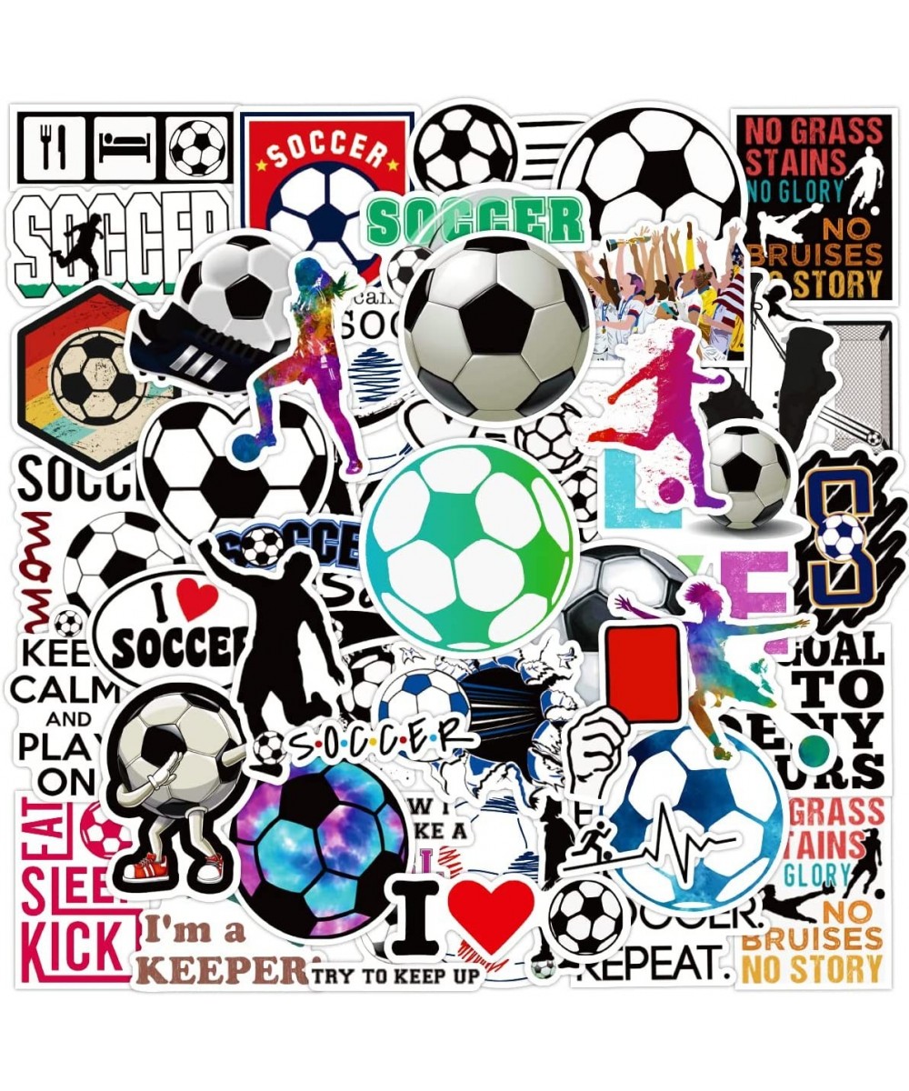 52PCS Soccer Stickers Soccer Sports Stickers Decals Waterproof for Soccer Water Bottles Gift Phone Skateboard Scrapbook Lugga...