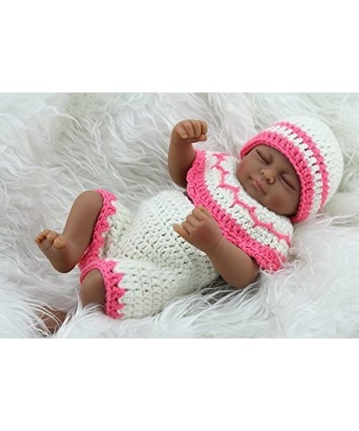 Mini 11" Black Cute Newborn African American Baby Dolls Silicone Vinyl Full Body Washable for Girl $44.15 Dolls