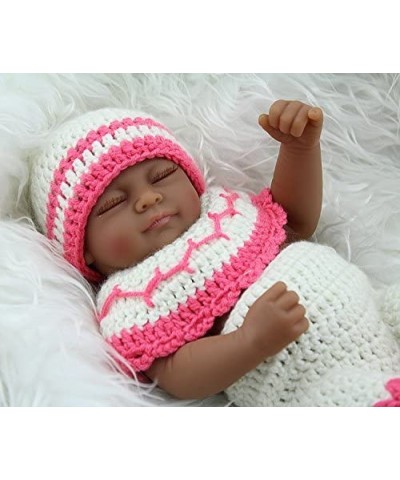 Mini 11" Black Cute Newborn African American Baby Dolls Silicone Vinyl Full Body Washable for Girl $44.15 Dolls