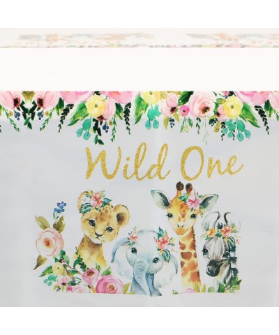 Wild One Tablecloth Animal Safari Birthday Party Table Cloth Jungle Animal Table Cover for Birthday Party Baby Shower Jungle ...