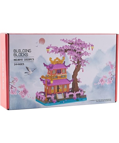 YUJNS Sakura Tree House Architecture Micro Blocks Set of Japanese Cherry Blossom Bonsai Trees Building Mini Bricks Modle Kit ...