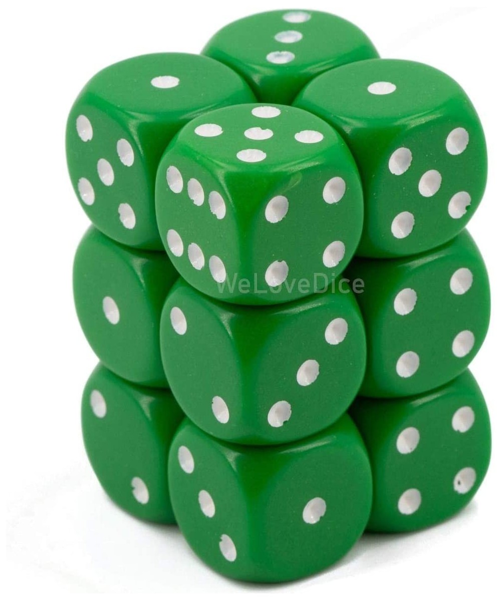 DND Dice Set-D&D Dice-16mm Opaque Green and White Plastic Polyhedral Dice Set-Dungeons and Dragons Dice Includes 12 Dice – D6...