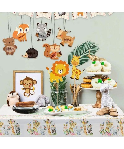 Wild One Tablecloth Animal Safari Birthday Party Table Cloth Jungle Animal Table Cover for Birthday Party Baby Shower Jungle ...