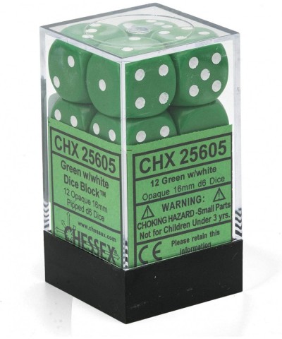 DND Dice Set-D&D Dice-16mm Opaque Green and White Plastic Polyhedral Dice Set-Dungeons and Dragons Dice Includes 12 Dice – D6...